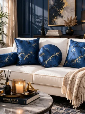 Navy Blue Valvet Cushion Cover