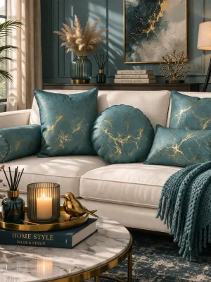 Turquoise Valvet Cushion Cover